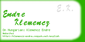 endre klemencz business card